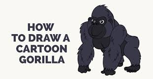 Easy drawing tutorials for beginners, learn how to draw animals, cartoons, people and comics. How To Draw A Cartoon Gorilla Easy Drawing Guides