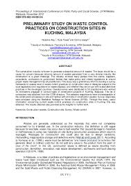§ manage via scheduled wastes regulations 2005 & basel convention. Pdf Preliminary Study On Waste Control Practices On Construction Sites In Kuching Malaysia Roseline Ikau And Corina Joseph Academia Edu