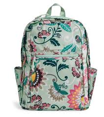 Vera bradley iconic rfid ultimate card case wallet in mint flowers. Lighten Up Grand Backpack Mint Flowers Occasionally Yours