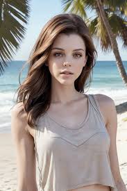 Headshot of S286_KieraWinters,a gorgeous woman,on a (beach:1 - SeaArt AI
