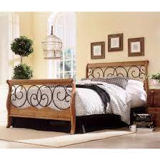 Kitchen dining set compact bistro pub 2 chairs coated iron pipes and table top. Dunhill Wood And Iron Bed Autumn Brown Honey Oak Finish