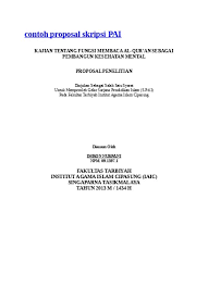 Contoh proposal kti karya tulis ilmiah. Top Pdf Contoh Proposal Skripsi Pendidikan Agama 123dok Com