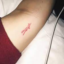 Our Favorite Celebrity Tattoos Are The Ones You Ve Never Seen Signature Tattoos Red Ink Tattoos Red Tattoos