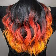 Straight Fire By Samradatz Get A Similar Hot Look By Fading Poison Into Cosmic Sunshine Afpoison A Fire Hair Fire Hair Color Hair Color Crazy