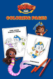 Printable coloring pages for kids. Color In Santiago And His Pirate Crew Nickelodeon Parents