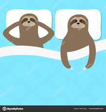 Sloth Family Love Couple Sleeping Slow Cant Sleep Going Bed Stock Vector Image By C Worldofvector 227914232