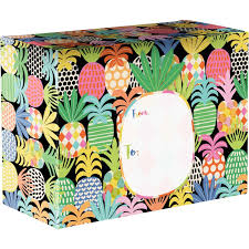 Medium Printed Gift Mailing Boxes Pineapple Pop 24 Pieces Recycled Paper Prints Water Based Ink