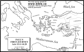 Paul S First Missionary Journey Paul S Missionary Journeys Bible Mapping Free Bible