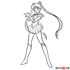 How to draw anime sailor moon. How To Draw Sailor Moon Sketchok Easy Drawing Guides