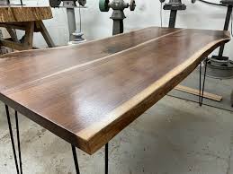 Walnut, cherry, ash, maple, white oak and african and sapele mahogany. Live Edge Wood Slab Desk Indiana Walnut Quality Hardwoods