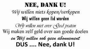 deursticker nee ik wil niks kopen teksten inspirerende citaten wijze woorden