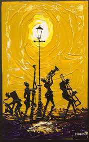 All That Jazz Quartet Acrylic Painting On Canvas Gold Art Jazz Art Jazz Painting Art