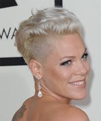 Pink Short Straight Light Platinum Blonde Undercut Hairstyle Undercut Hairstyles Short Hair Undercut Short Hair Styles