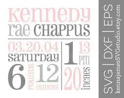 Birth Announcement Template Svg Birth Announcement Svg Etsy