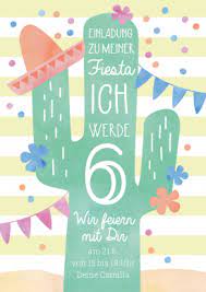 Lustige Einladungskarte Zur Fiesta Zum 6 Geburtstag Mit Kaktus Und Mexico Hut 6g Uitnodigingskaarten Verjaardagsfeest Uitnodigingen Verjaardagsuitnodiging