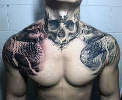 60 Badass Chest Tattoos For Men Manly Ink Design Ideas Neck Tattoo Chest Tattoo Men Tattoos