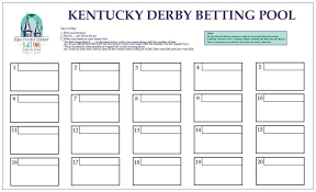 Kentucky Derby Betting Pool Chart Board Game Wager For Party