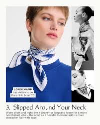 Slipped around the neck, knotted