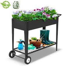 Get free shipping on qualified wheels raised garden beds or buy online pick up in store today in the outdoors department. Zizin Raised Garden Planter Box With Legs Outdoor Metal Elevated Garden Bed On Wheels Apartment Vegetables Herb Kit 40 15 Black Gardening Patio Lawn Garden Fcteutonia05 De