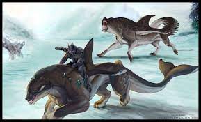 In Inuit mythology, Akhlut is a spirit that takes the form of both a wolf  and an orca. It is a vici… | Mythical creatures, Mythical creatures art,  Fantasy creatures