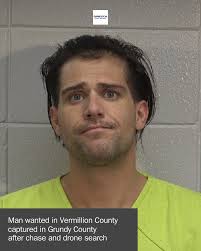 Cameron Cudney, 32, of Oakwood, was captured and arrested Friday by the  Grundy County Sheriff's Office after he led them