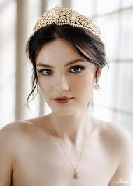 Buy Wedding Tiara, Bridal Crown, Crystal Tiara, Gold Silver Zircon Tiara,  Bridal Hair Accessory Holland Online in India