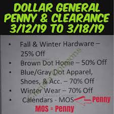 Dollar General Penny List Clearance Week 3 12 19 Dollar General Penny Dollar