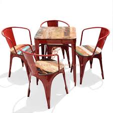 Shop our best selection of glass top kitchen & dining room tables to reflect your style and inspire your home. Buy Fr Dining Sets Series Reclaimed Wood Top Dining Height Table With 4 Leather Reclaimed Seat Top Metal Chairs In Red Online Patio And Garden Dining Sets Table And Chair
