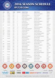 Ipl 2016 Schedule Time Table Download Pdf Image Of Ipl 9