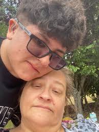 Max and dad visit with family and friends