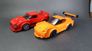 Racing enthusiasts of all ages will love to build this mini replica from lego bricks. Speed Champions Moc Ferrari F40 And Porsche Gt3 Rs Lego Cars Lego Wheels Cool Lego