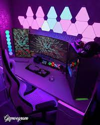 Eye Catching Gaming Setups On Instagram Do You Know That One S Wallpaper Is A Representation Of His M Video Game Rooms Computer Gaming Room Gaming Room Setup