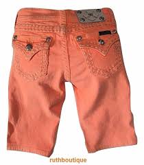 miss me girls kids size 10 neon orange bermuda shorts nwt