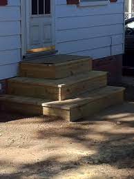 Went and got the risers and the treads at the local menards, and got 2x2 paver blocks, and also some river rock to place under the stairs for drainage. Back Door Steps Patio Steps Patio Stairs Back Doors