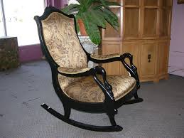 Refinished Early 1900s Gooseneck Rocker Upholstered Rocking Chairs Antique Chair Reupholster Rocking Chair