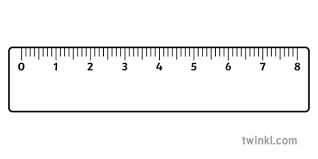 Easily convert inches to centimeters, with formula, conversion chart, auto conversion to common lengths, more. 8 Inch Ruler Object Maths Mathematics Measurement Usa Ks1 Black And White