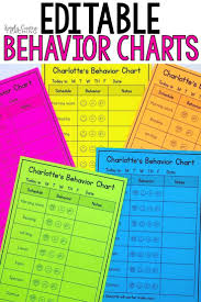 editable student individual behavior chart first grade