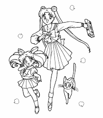 On the coloring pages you will find usagi tsukino, beloved by the whole world, in different locations, as well as her friends. Sailor Moon Coloring Pages