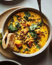 Ginger Sweet Potato Coconut Milk Stew With Lentils Kale Recipe Quick Vegan Dinner Recipes Quick Vegan Meals Vegan Dinner Recipes