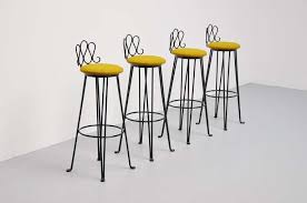 Based on the furniture and space in your office or home, pick a bar. French Wrought Iron Bar Stools 1960 Attributed To Matiheu Mategot Image 2 Wrought Iron Bar Stools Bar Stools Iron Bar Stools