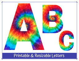 Get crafty with your abc's using these printable alphabet letters that you can cut out and decorate. Rainbow Tie Dye Printable Alphabet Letter Clip Art Digital Etsy De
