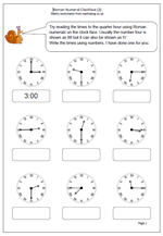 Free Year 3 Maths Worksheets Roman Numeral Clock Math Blog Math