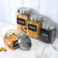 4.8 out of 5 stars. 4 Pcs Kitchen Airtight Food Storage Containers Square Glass Storage Jar Labels Marker Stainless Steel Lid China Food Storage Container And Kitchen Storage Containers Price Made In China Com
