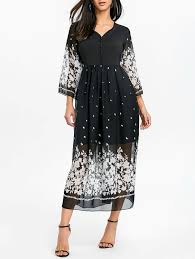 2020 Sifon Elbise Modelleri Siyah Uzun Desenli Yetim Kollu Kiyafet Kombinleri Sifon Elbise Elbise Modelleri The Dress