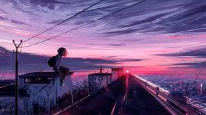 Maybe you would like to learn more about one of these? Anime Girl Purple Sunset Wallpapers Wallpaper Cave