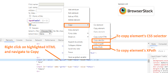 Click on the element and his xpath will display in the panel at the bottom of the page options: Software Testing Tutorials And Automation How To Find Xpath Css Selector In Chrome And Evaluate It With Example