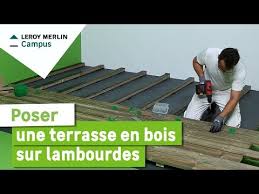 3 Comment Poser Une Terrasse En Bois Sur Lambourdes Leroy Merlin Youtube En 2020 Terrasse Bois Lame De Bois Terrasse