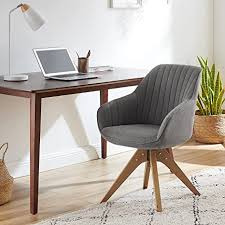 These chairs promote poor sitting habits that can curve the spine. Amazon Com Art Leon Mid Century Modern Swivel Accent Chair With Beech Wood Legs Grey Upholstered Cute Desk Chair Without Wheels For Home Office Living Room Bedroom Kitchen Dining