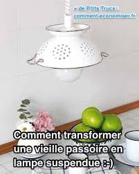 Comment Transformer Une Vieille Passoire En Lampe Suspendue Lampe Suspendue Lampes Salon Lampe