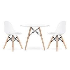 Firstofakind Mid Century Eames Style Modern White Table Set For Toddlers Round Table Wi Round Table And Chairs Modern Childrens Furniture Kids Table Chair Set